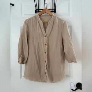 Button down cotton gauze shirt